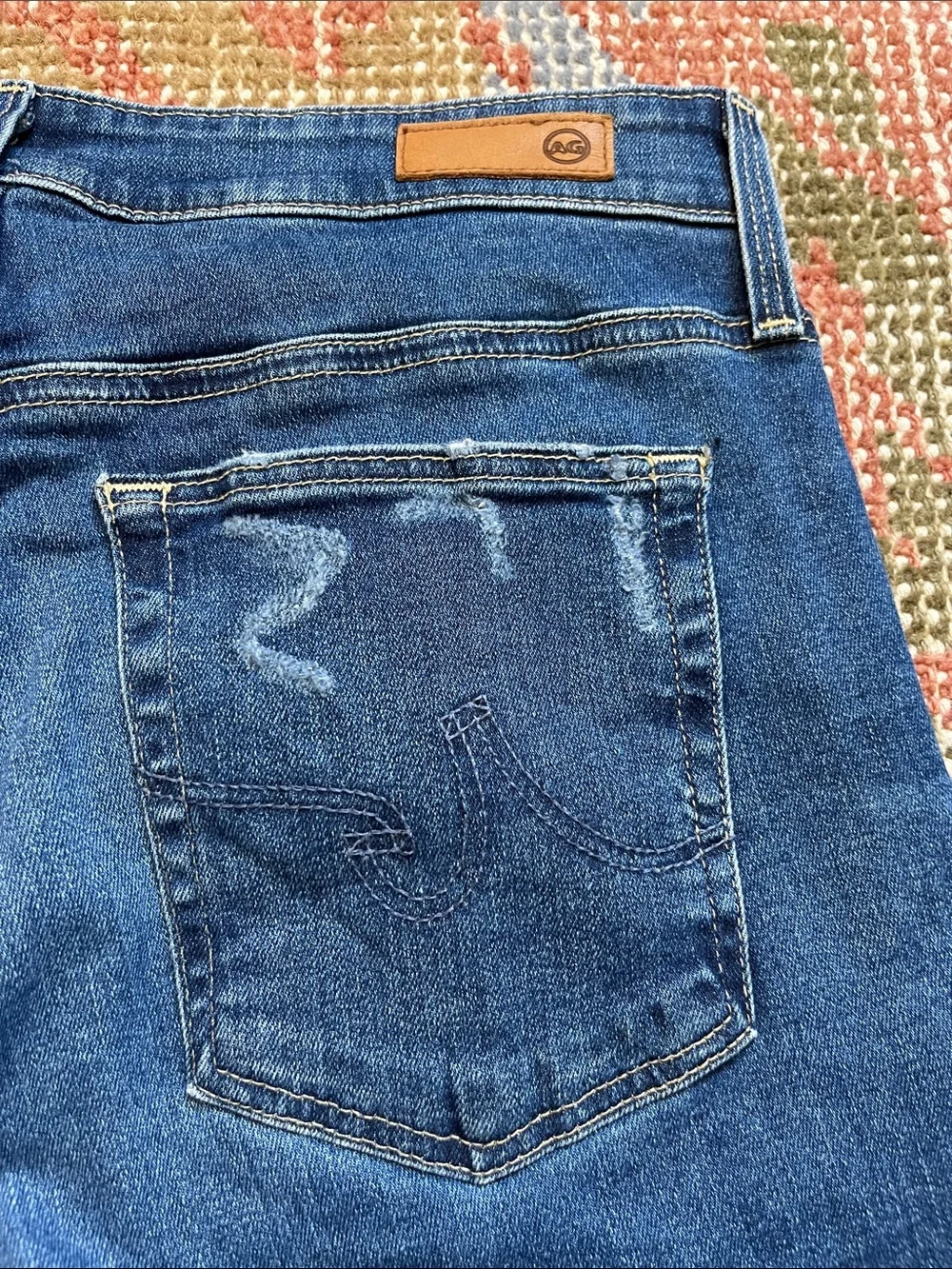 AG Adriano Goldschmied Farrah Bootcut Jeans 31x32 High Rise Stretch Denim EUC